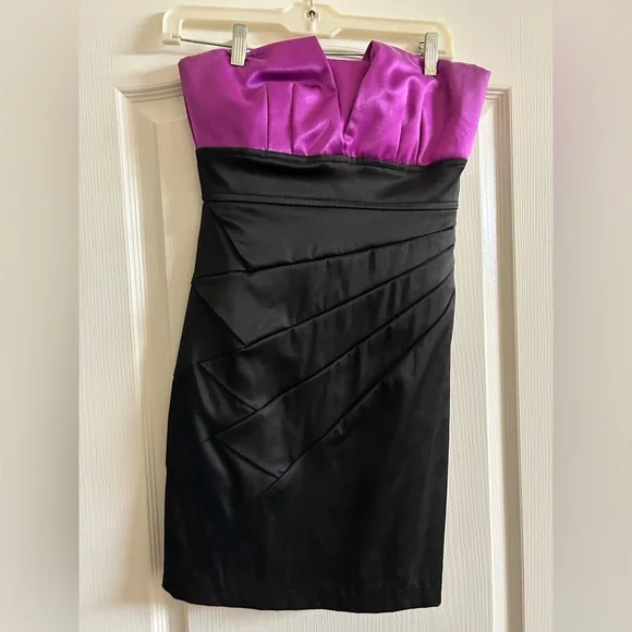 strapless blue homecoming dresses short V Neck Short Pink Black Prom Dresses, Short V Neck Formal Homecoming D main image 1
